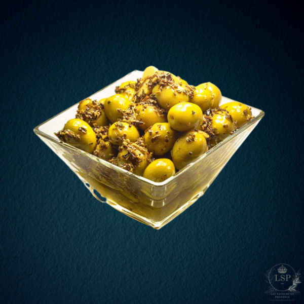 olives cassées au basilic