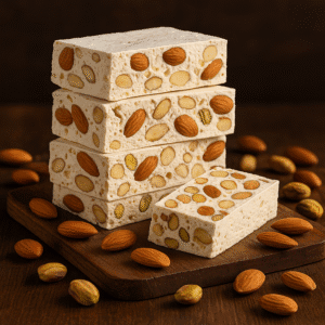 Nougat de Montélimar artisanal à la coupe – Authentique & fondant