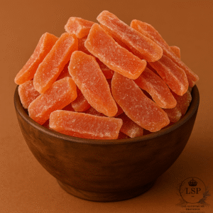 papaye déshydratées dans un bol