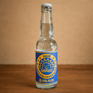 limonade artisanale sulauze posée sur une planche en bois prête à etre dégustée