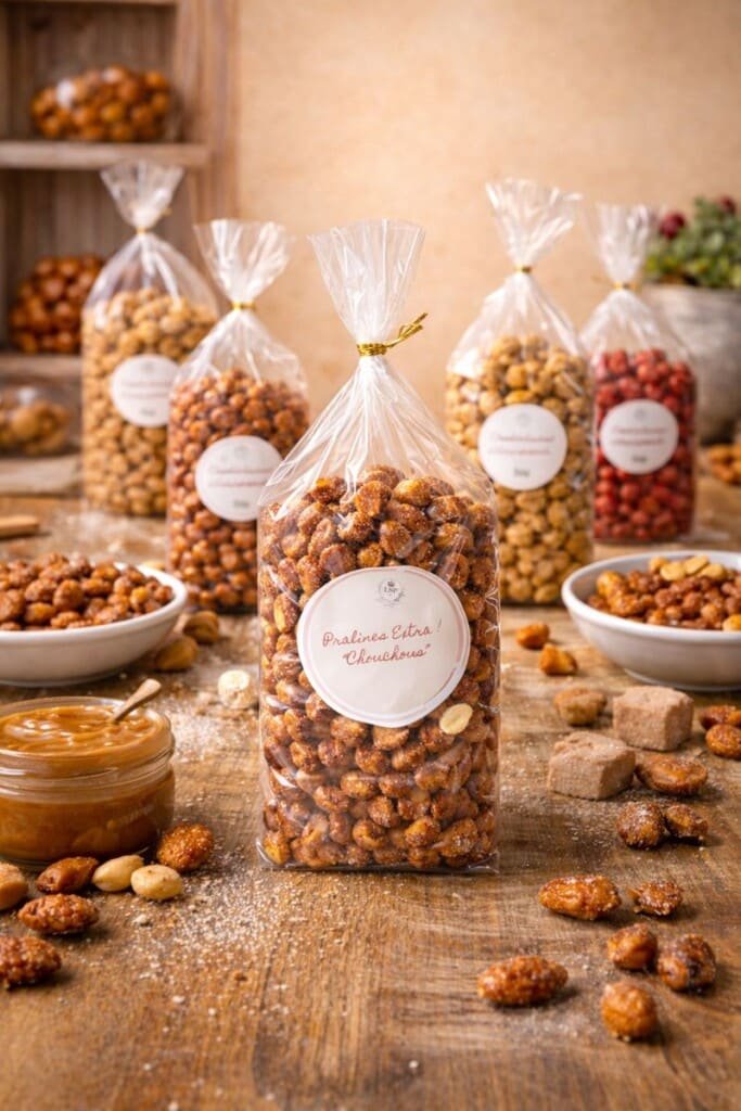 hero section pralines artisanales et chouchous format mobile