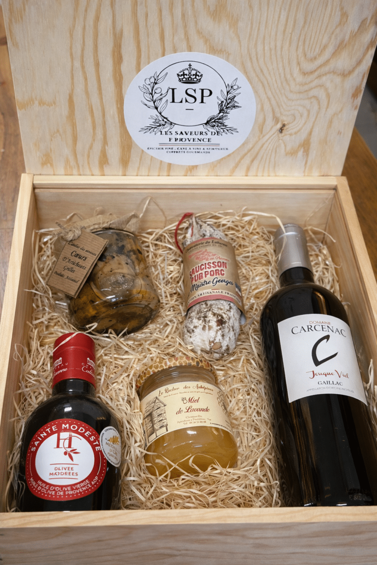 Coffret gourmand cadeau avec produits artisanaux provençaux à Lançon-Provence