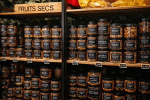 fruits secs pour apéritif provençal dans une épicerie fine