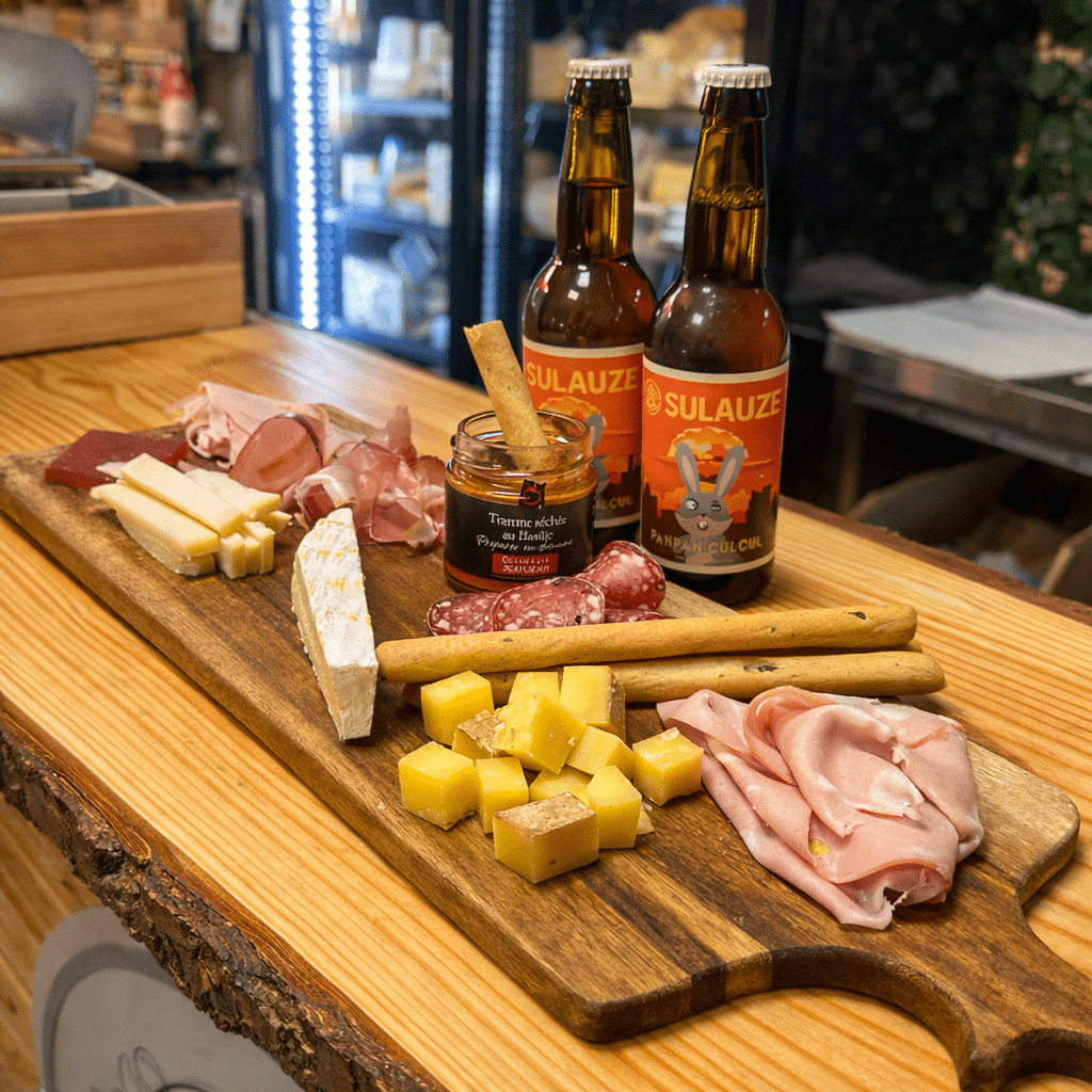 planche apéritif provençal avec fromages, charcuteries et produits artisanaux