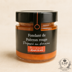Fondant de poivron rouge artisanal 93,9% poivrons ail huile d'olive L'Oliveraie Jeanjean Nîmes Provence