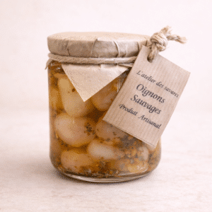 Pot oignons sauvages marinés huile d'olive vinaigre de vin aromates L'Atelier des Saveurs Carcès Var 475g