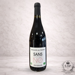 Bouteille vin rouge bio sans soufre Domaine des Tavans IGP Méditerranée Grenache Mourvèdre Syrah Sérignan