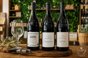 Bouteilles de vin rouge bio certifié AB sélection cave Les Saveurs de Provence