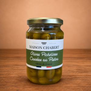 Olives picholines au pistou artisanales basilic ail Maison Chabert Gard